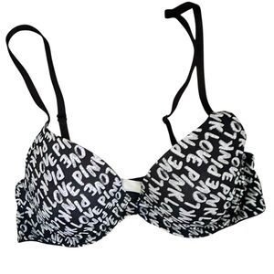 Victoria's Secret Black and White Love Pink Bra